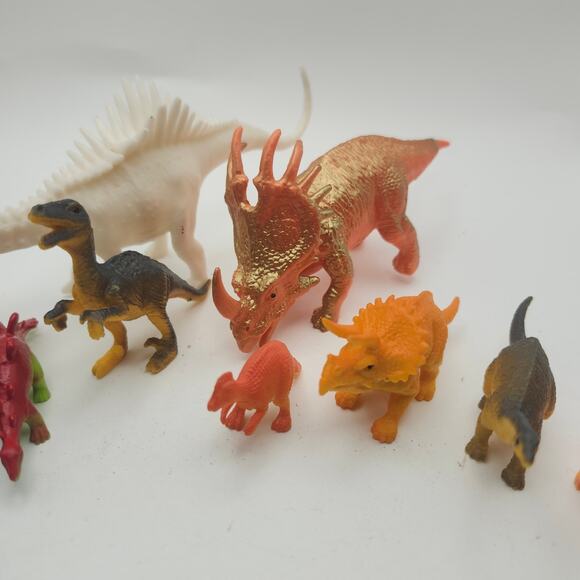 Lot of 13 Dinosaur Figures Mixed Species Plastic Toys Large & Mini Colorful Set - Picture 9 of 10